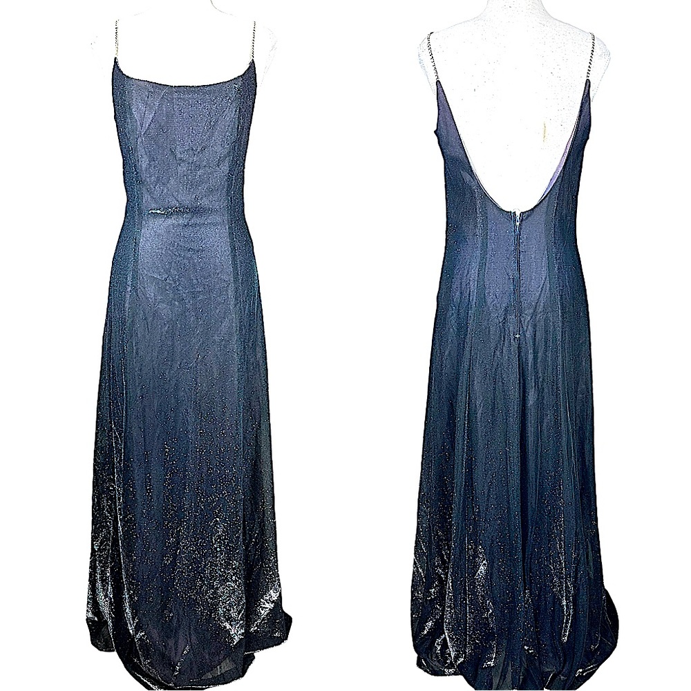 BETSY & ADAM by Jaslene -NWT Metallic Rhinestone Strap Formal Dress -Size 12